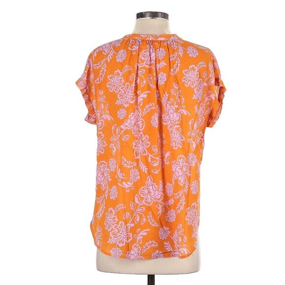 Xirena 100% Cotton Tropicana Button Down Short Sleeve Sun Bright Floral Sam Top - Picture 3 of 9